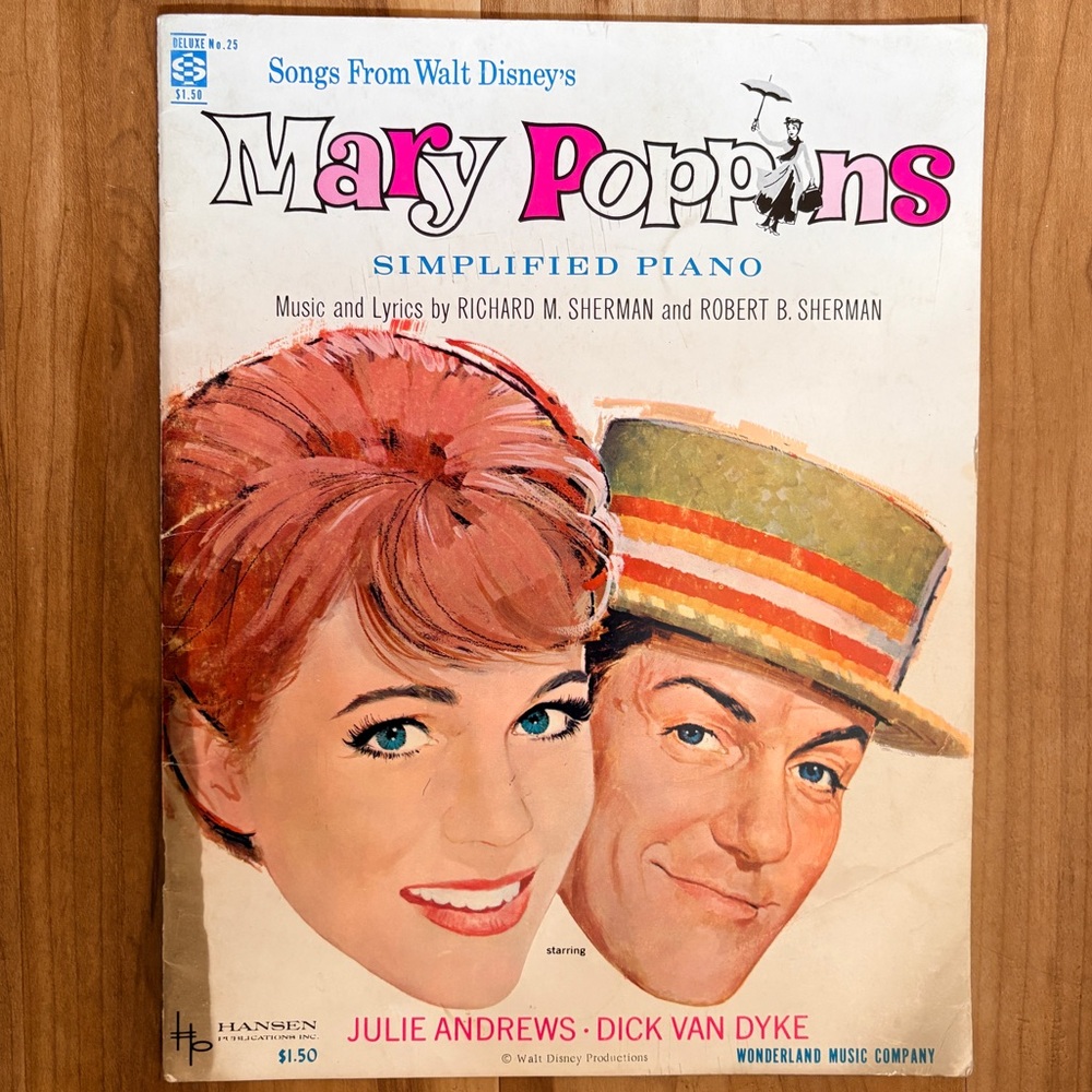 Vintage  “Songs from Walt Disney's Mary Poppins" Piano Sheet Music 13 Songs 1964